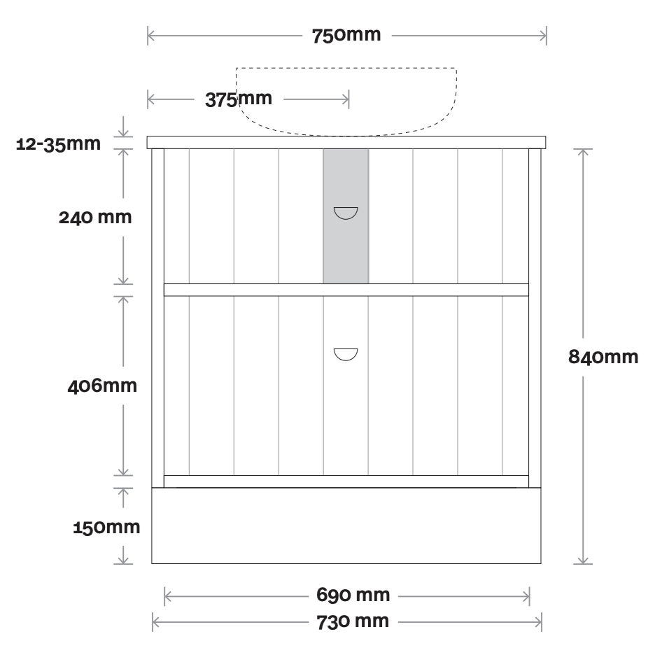 Marquis Anna Floor Standing Vanity - Wellsons