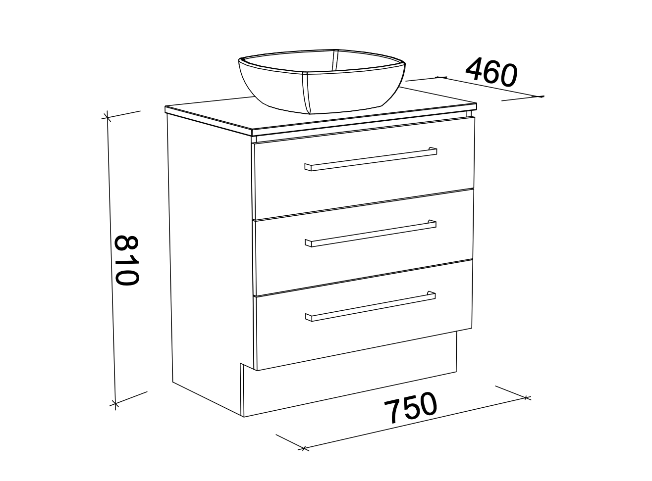 Timberline Ashton Floor Standing Vanity with Above Counter Basin Wellsons