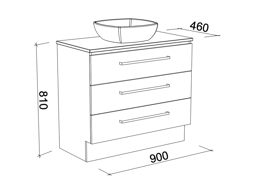Timberline Ashton Floor Standing Vanity with Above Counter Basin