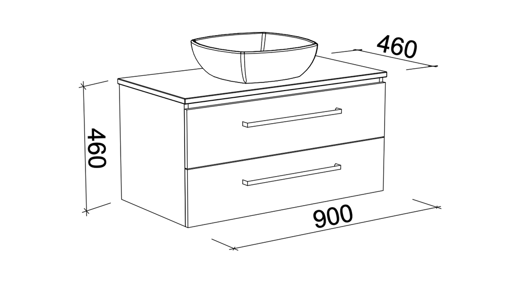 Timberline Ashton Wall Hung Vanity with Silksurface Top & Basin