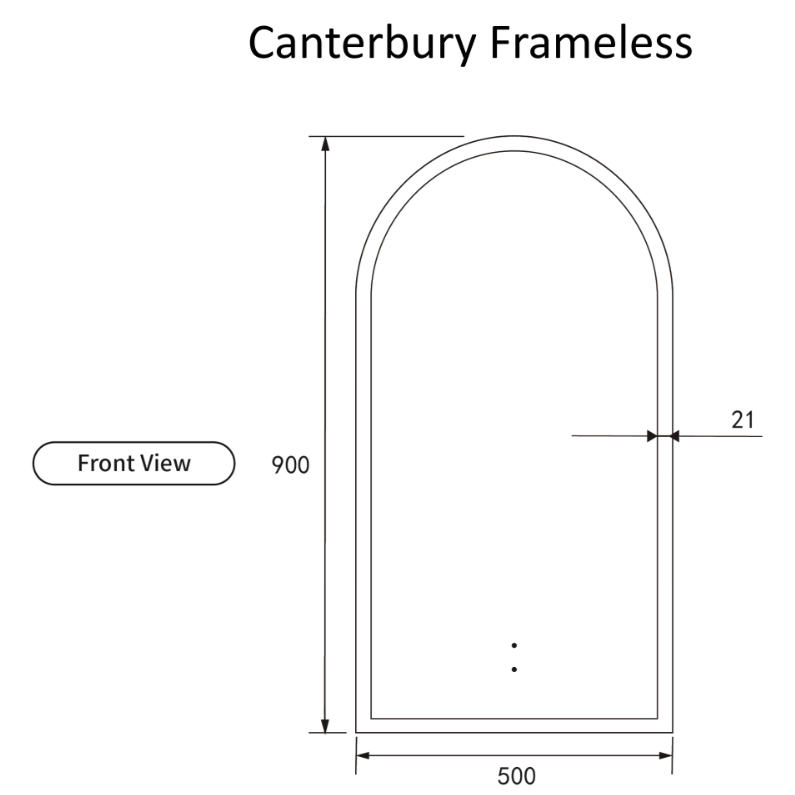 Aulic Canterbury LED Mirror Touch-Free Sensor