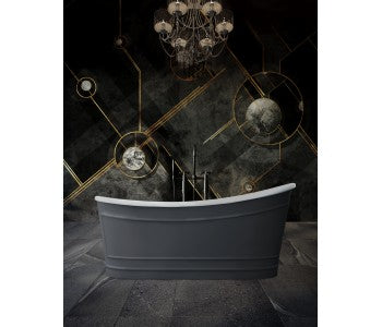 Belbagno Ritz Resin Stone Bath Tub 1675mm - Matte Grey - Wellsons