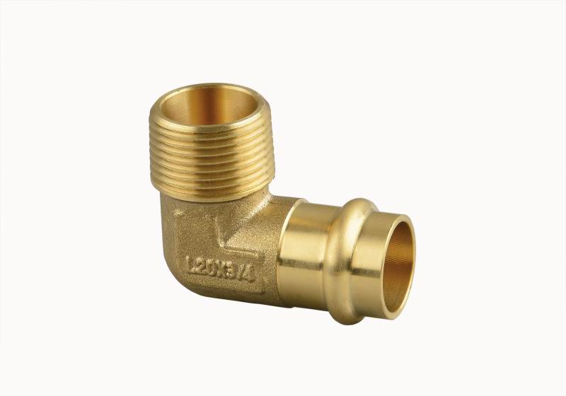 Copper Press Brass Male Elbow Gas 15MM x 1/2" BSP - Wellsons