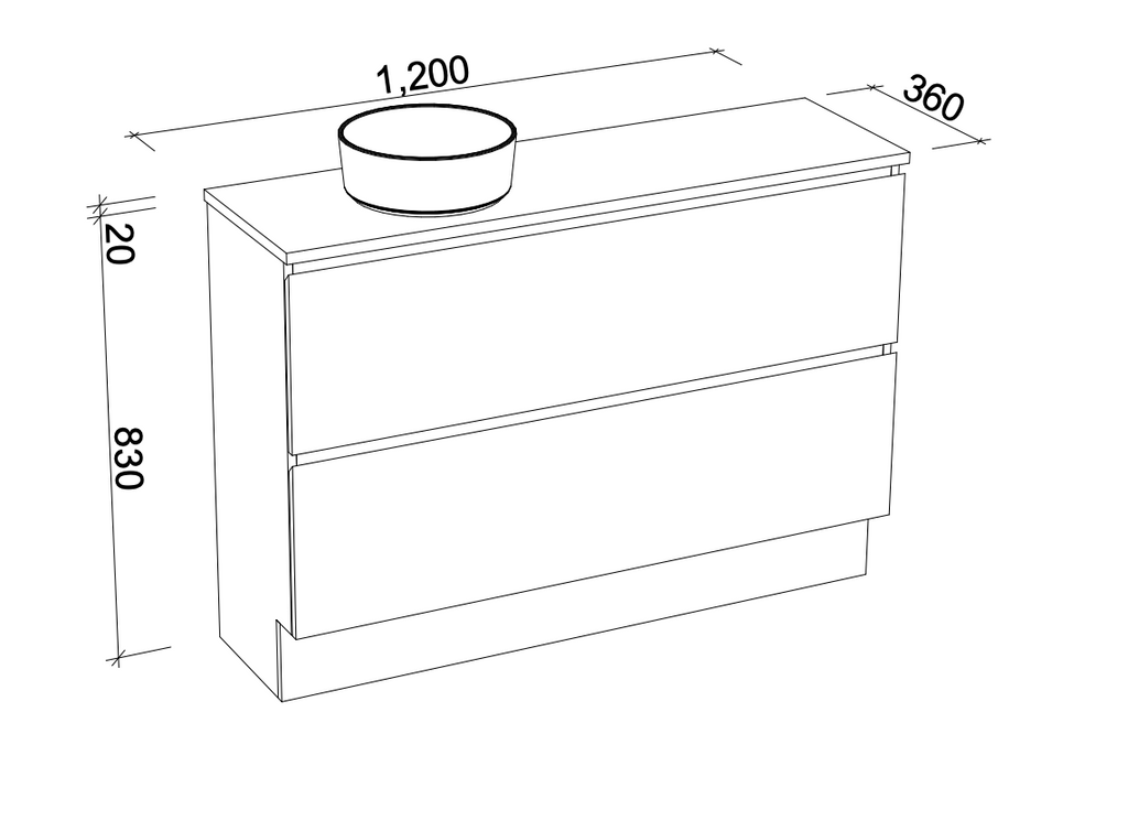 Timberline Billie Floor Standing Vanity with Silksurface Top & Basin
