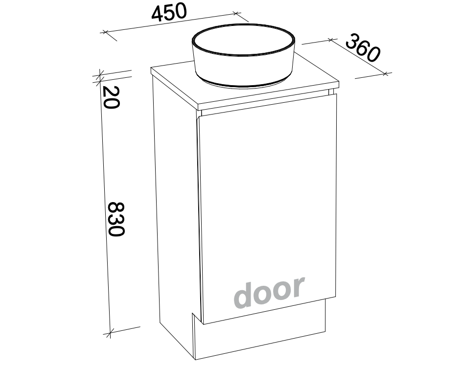 Timberline Billie Floor Standing Vanity with Silksurface Top & Basin