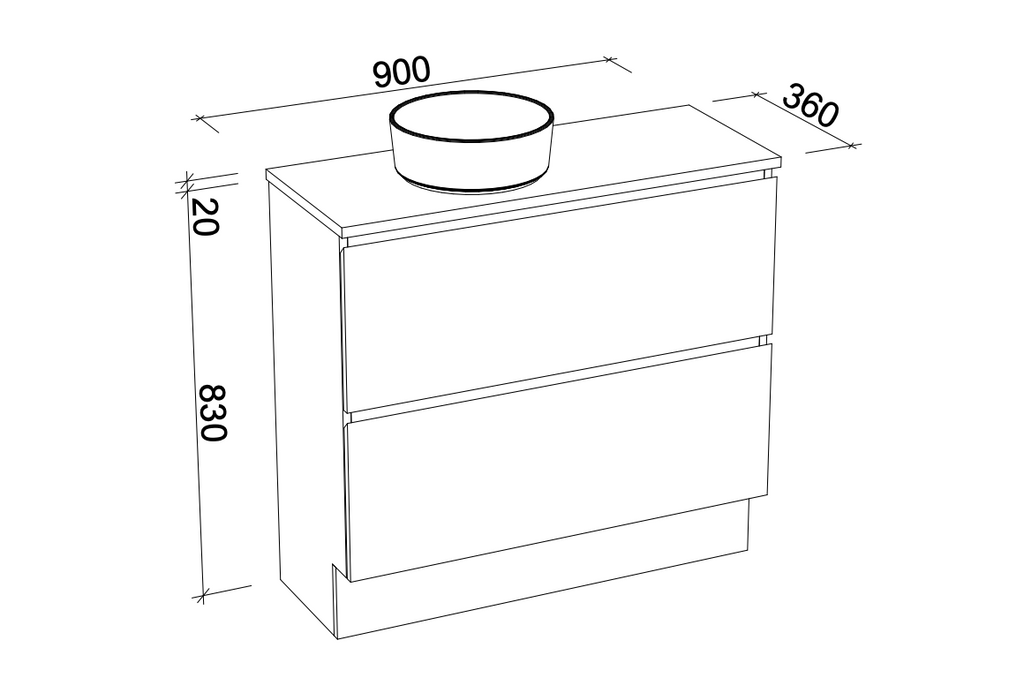 Timberline Billie Floor Standing Vanity with Silksurface Top & Basin
