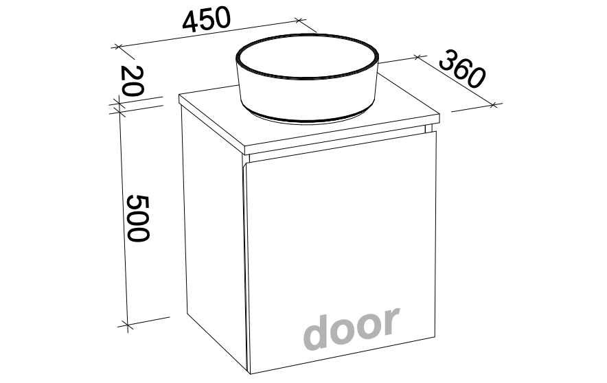 Timberline Billie Wall Hung Vanity with Silksurface Top & Basin
