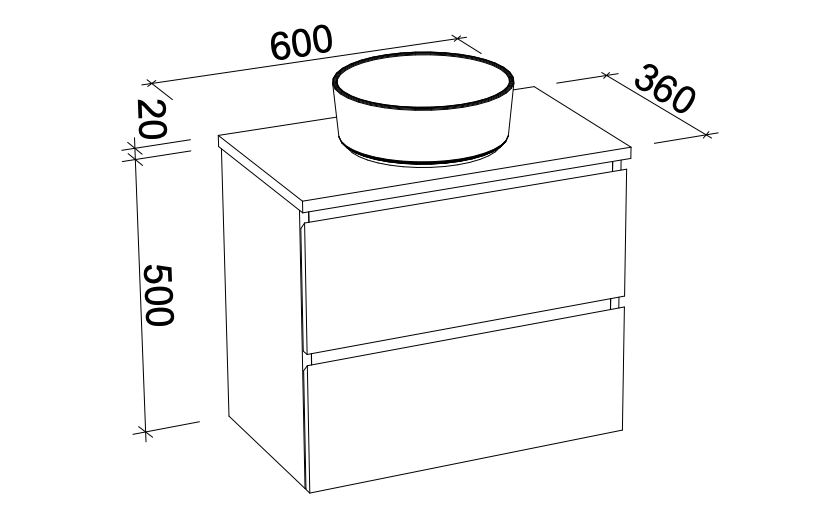 Timberline Billie Wall Hung Vanity with Silksurface Top & Basin