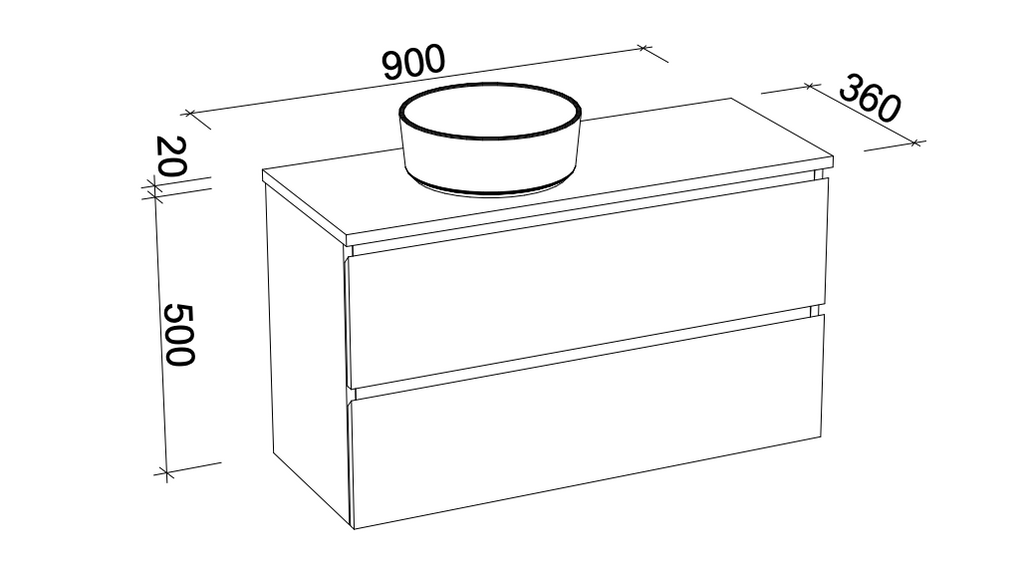 Timberline Billie Wall Hung Vanity with Silksurface Top & Basin