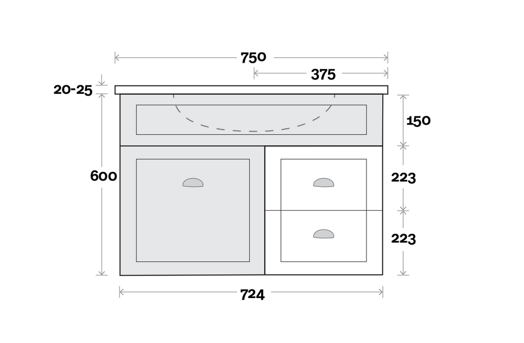Marquis Bowral Wall Hung Vanity - Wellsons