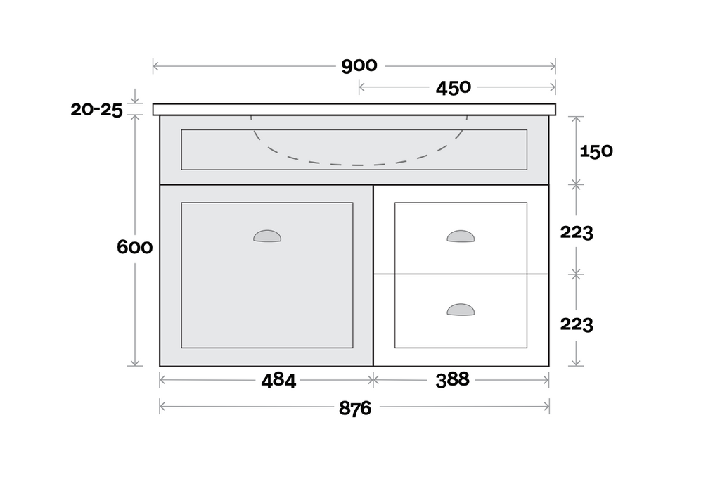 Marquis Bowral Wall Hung Vanity - Wellsons