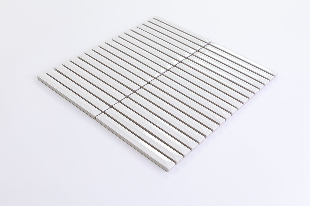 Brinx Kit kat White Gloss Mosaic Tile