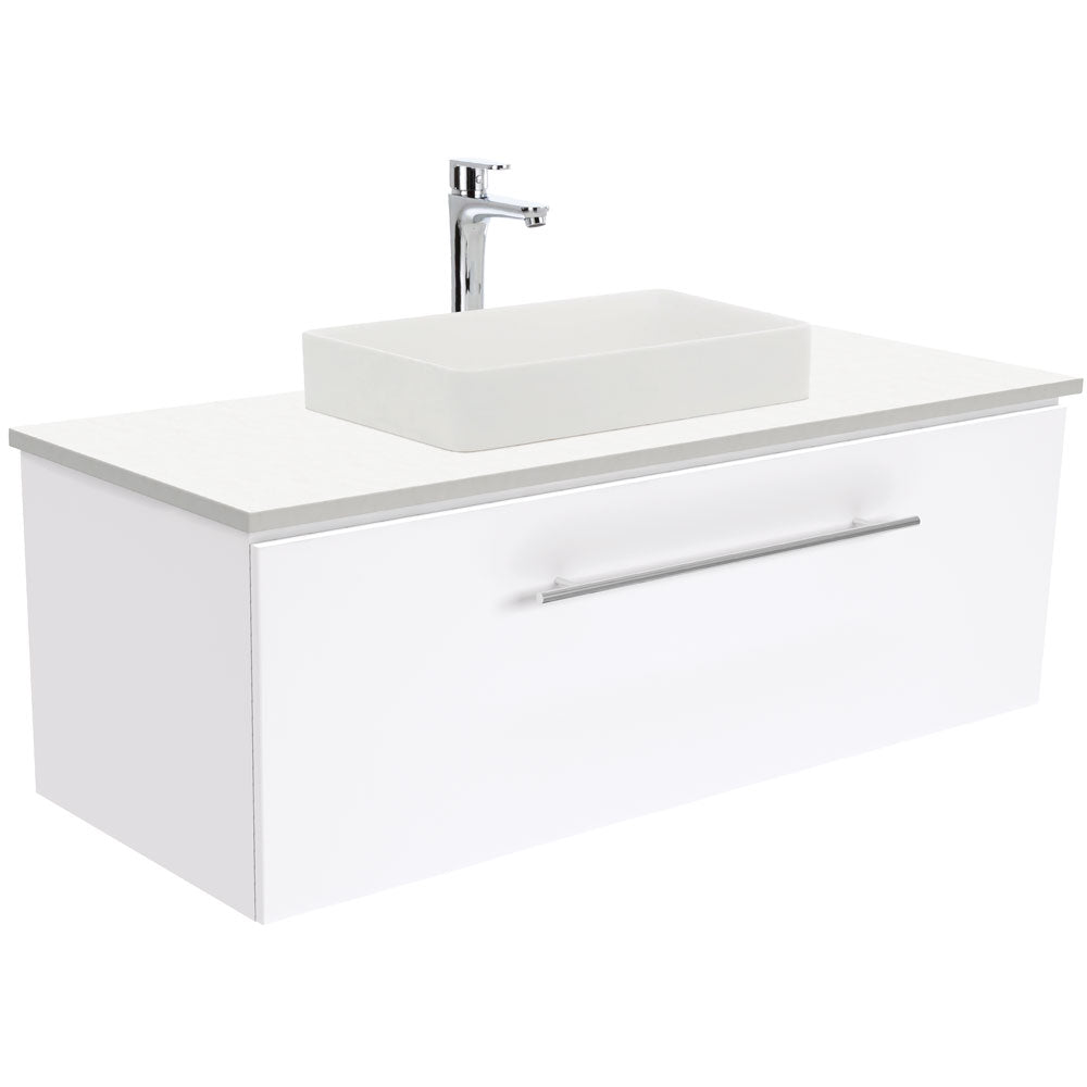 Fienza Kados Cast Stone Semi-Inset Basin - Matte White