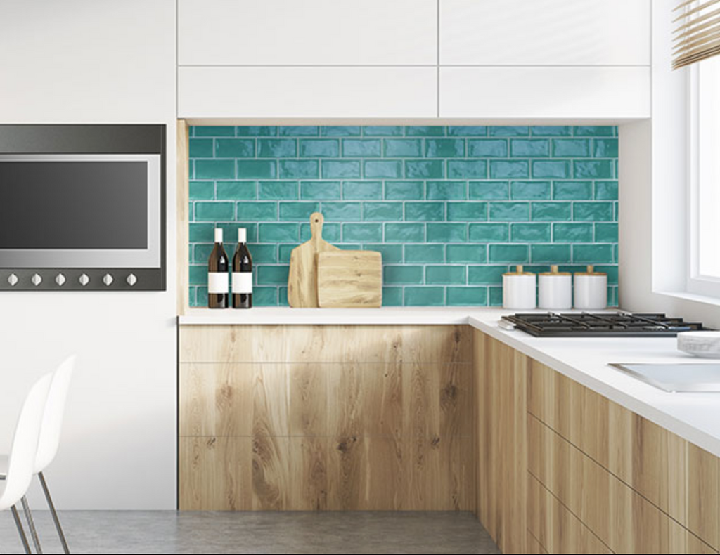 Cambridge Blue Gloss Subway Crackle Tile