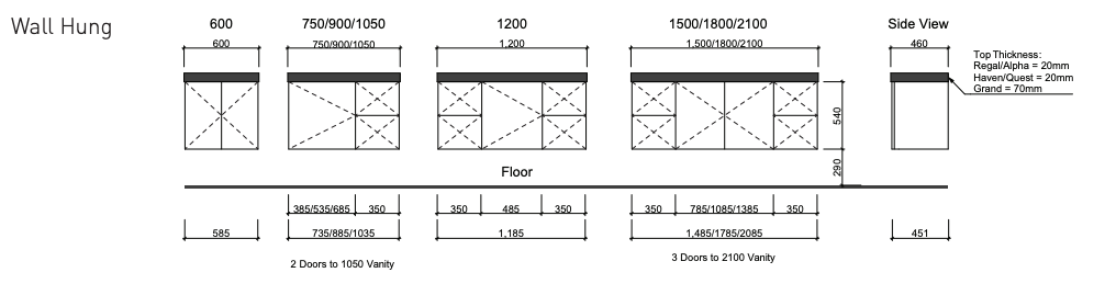 Timberline Carlo Vanity with Regal Acrylic Top - Wellsons