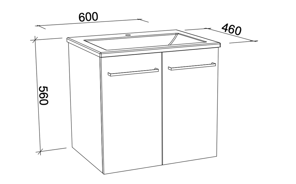 Timberline Carlo Wall Hung Vanity with Alpha Ceramic Top