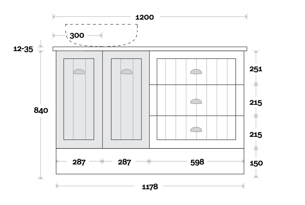 Marquis Chateau Floor Standing Vanity - Wellsons