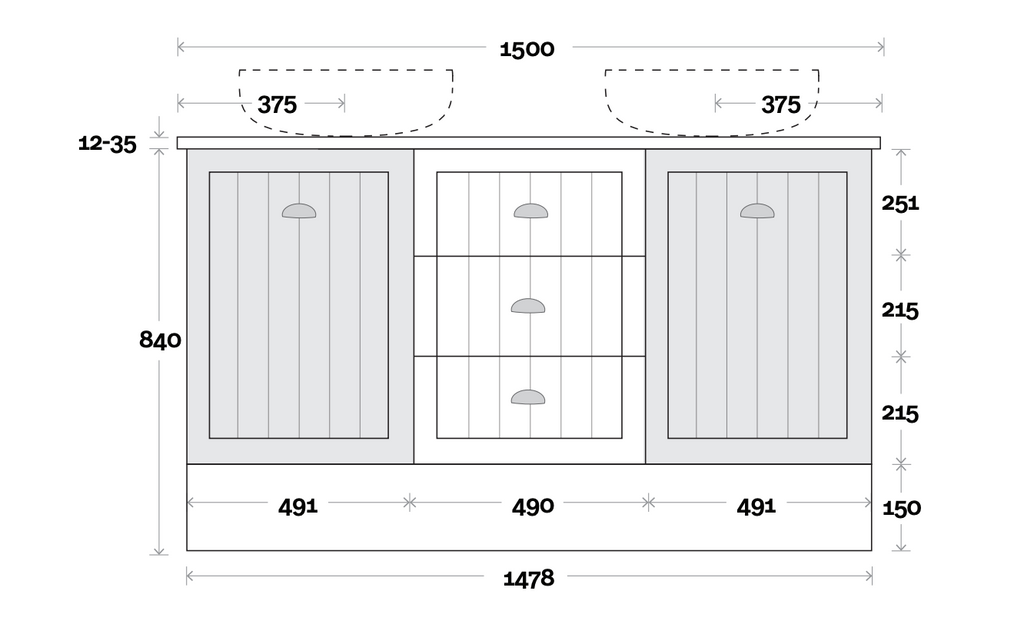 Marquis Chateau Floor Standing Vanity - Wellsons