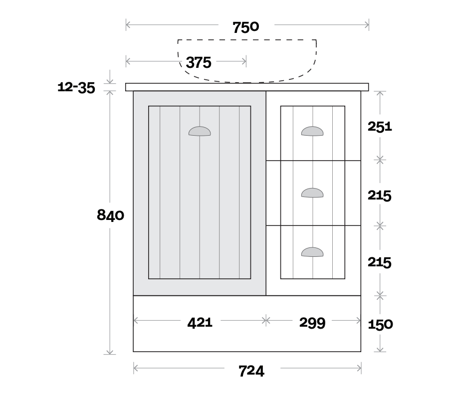 Marquis Chateau Floor Standing Vanity - Wellsons