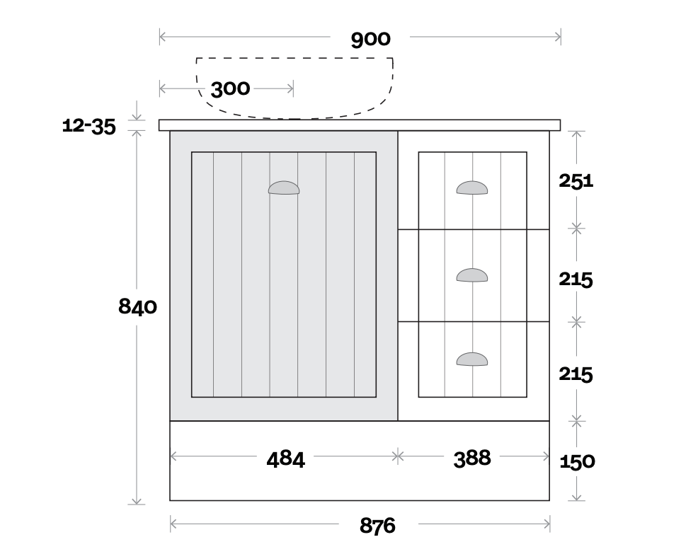 Marquis Chateau Floor Standing Vanity - Wellsons