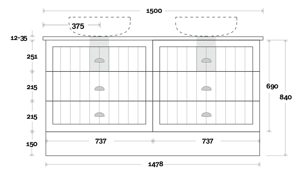 Marquis Chateau Floor Standing Vanity - Wellsons