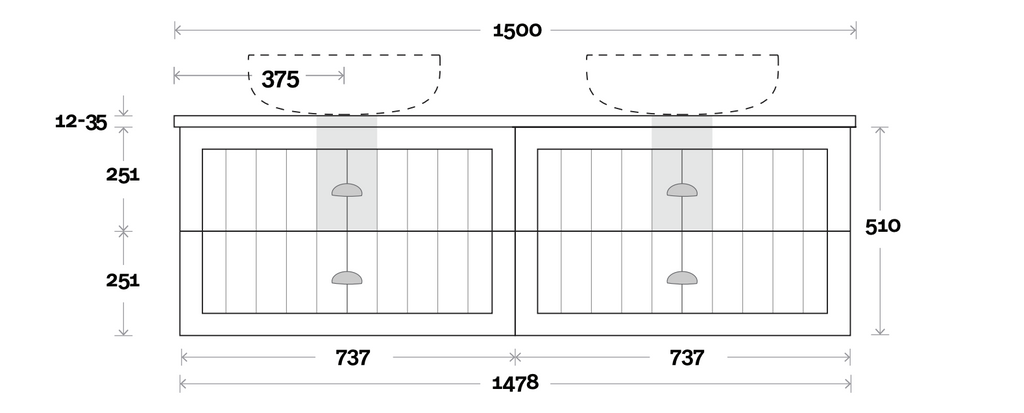Marquis Chateau Wall Hung Vanity - Wellsons