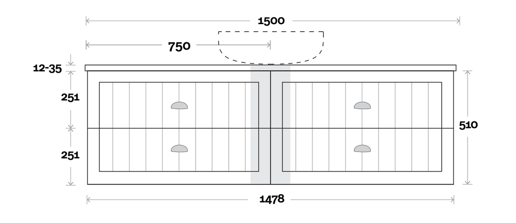 Marquis Chateau Wall Hung Vanity - Wellsons