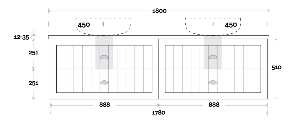 Marquis Chateau Wall Hung Vanity - Wellsons