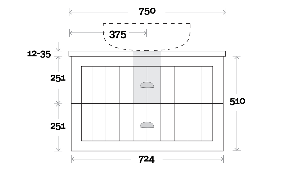 Marquis Chateau Wall Hung Vanity - Wellsons