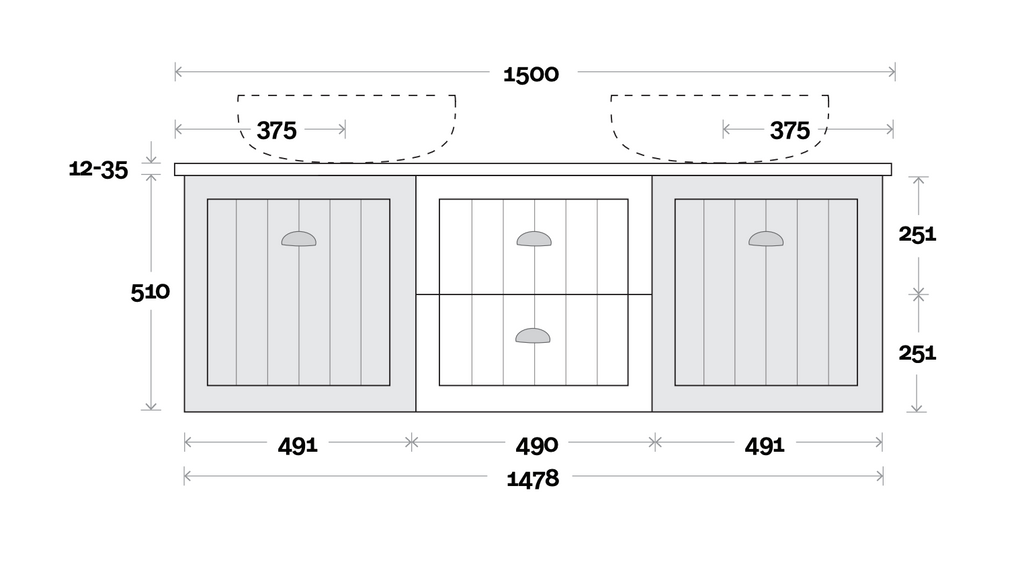 Marquis Chateau Wall Hung Vanity - Wellsons