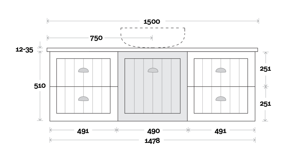 Marquis Chateau Wall Hung Vanity - Wellsons