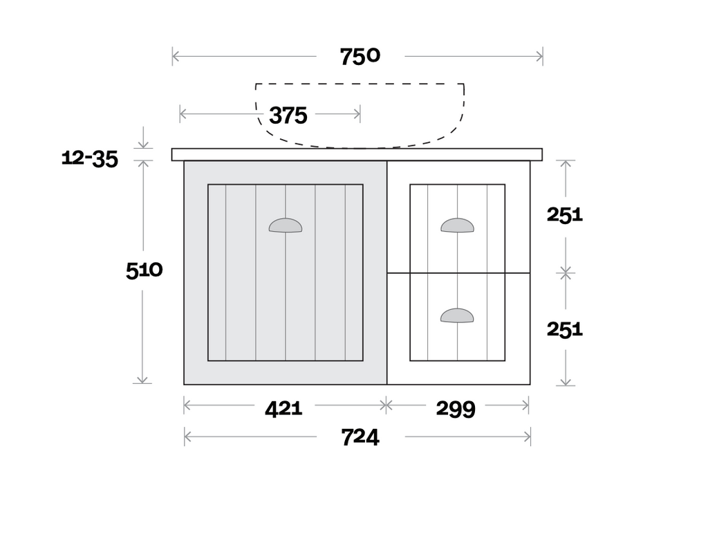 Marquis Chateau Wall Hung Vanity - Wellsons