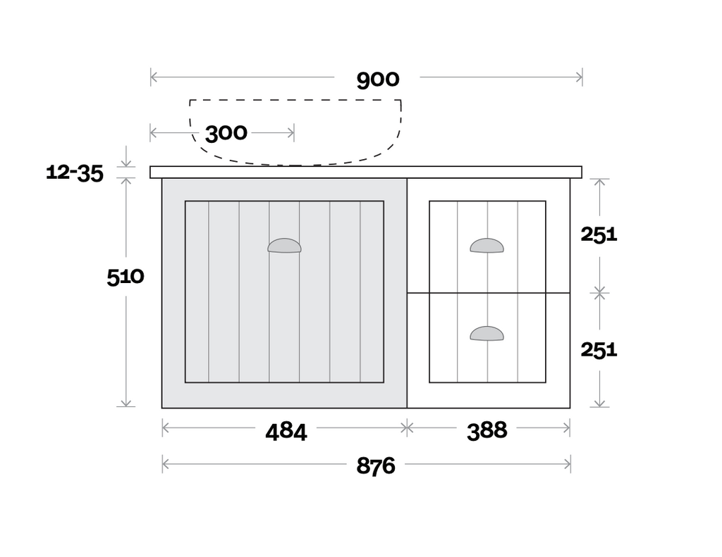 Marquis Chateau Wall Hung Vanity - Wellsons