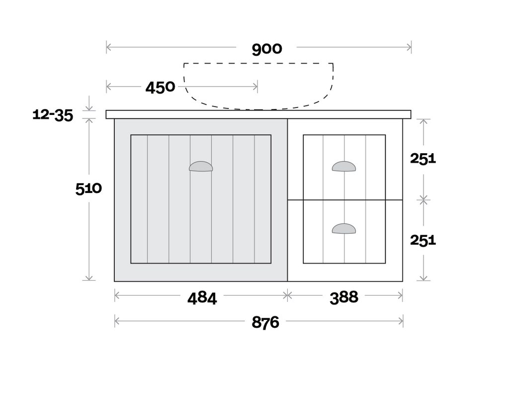 Marquis Chateau Wall Hung Vanity - Wellsons