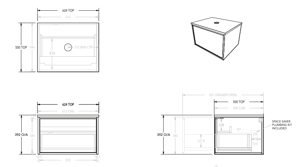ADP Clifton Wall Hung Vanity - Wellsons