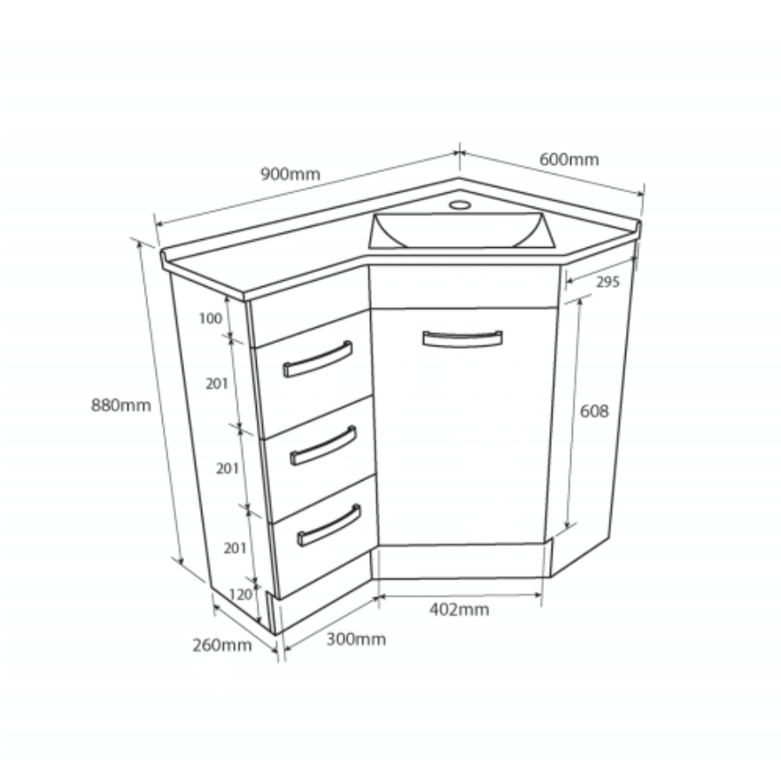 Corner vanity specs