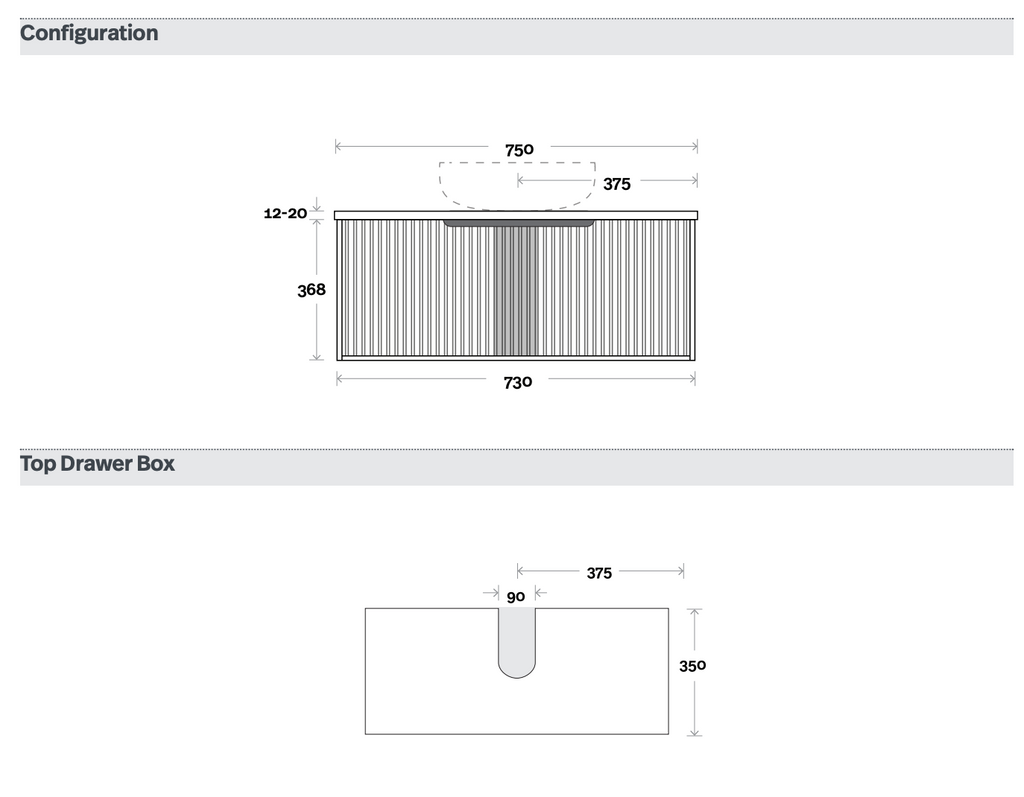 Marquis Cove Wall Hung Vanity - Wellsons