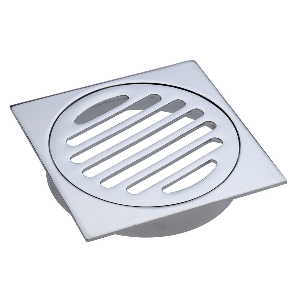 Fienza Square Floor Waste with Round Grate 100mm - Wellsons