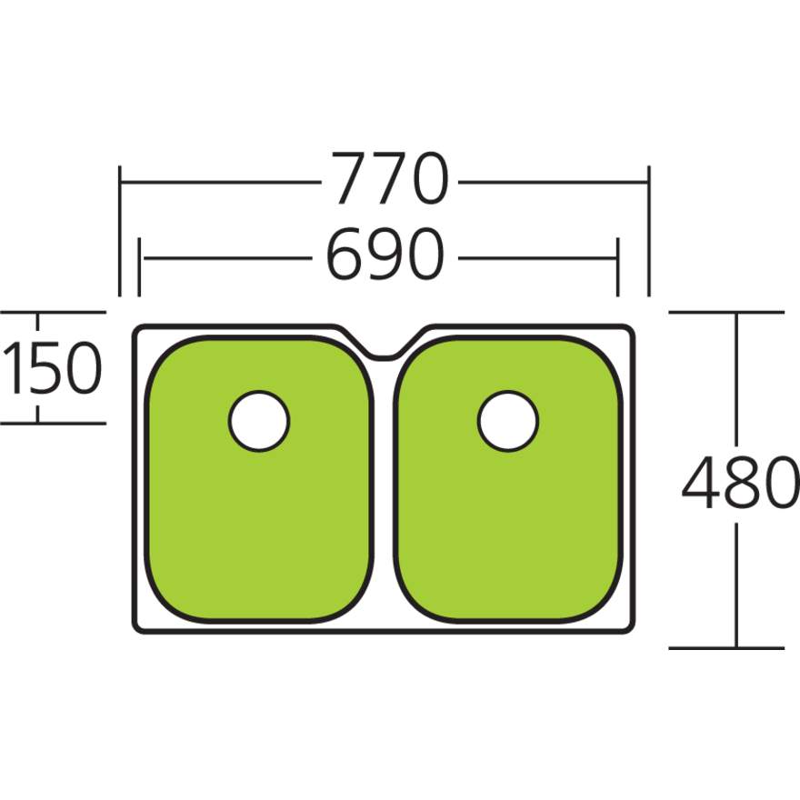 Oliveri Diaz Double Bowl Undermount Sink