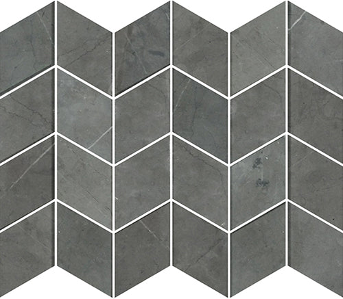 Deca Dark Grey Honed Chevron Tile