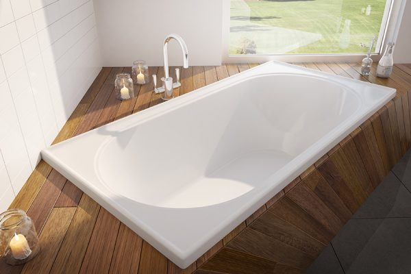 Decina Turin Inset Bath 1510/1665/1790mm - Gloss White