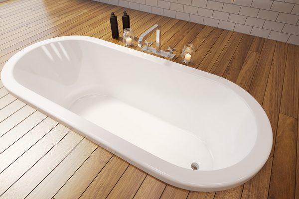 Decina Uno Inset Island Bath 1530/1700mm - Gloss White