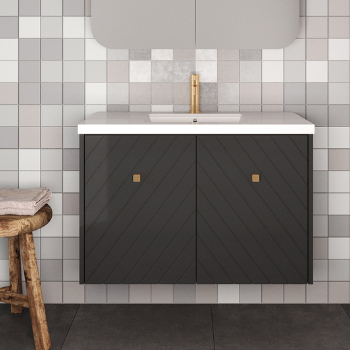 Rifco Designer X Wall Hung Vanity with Caesarstone Top & Basin