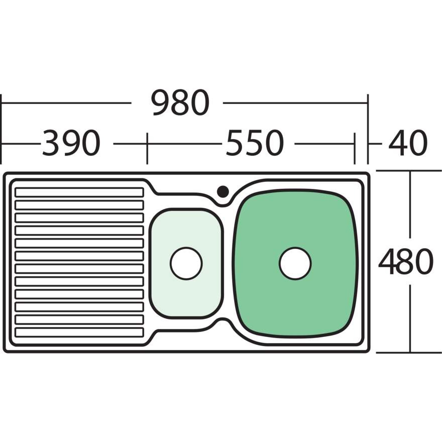 Oliveri Endeavour 1 & 1/2 Bowl Sink With Drainer