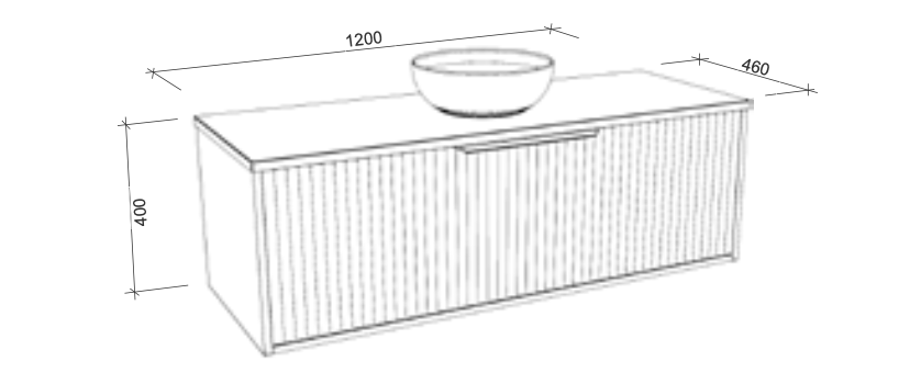 Timberline Elwood Apollo Wall Hung Vanity With Above Counter Basin