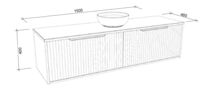 Timberline Elwood Apollo Wall Hung Vanity With Above Counter Basin