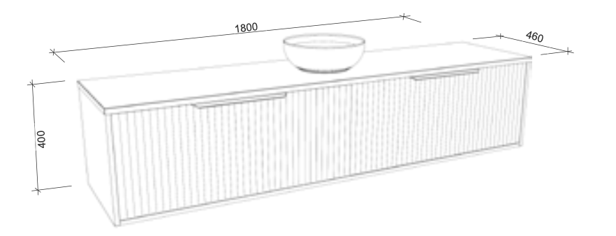 Timberline Elwood Dockland Wall Hung Vanity With Above Counter Basin