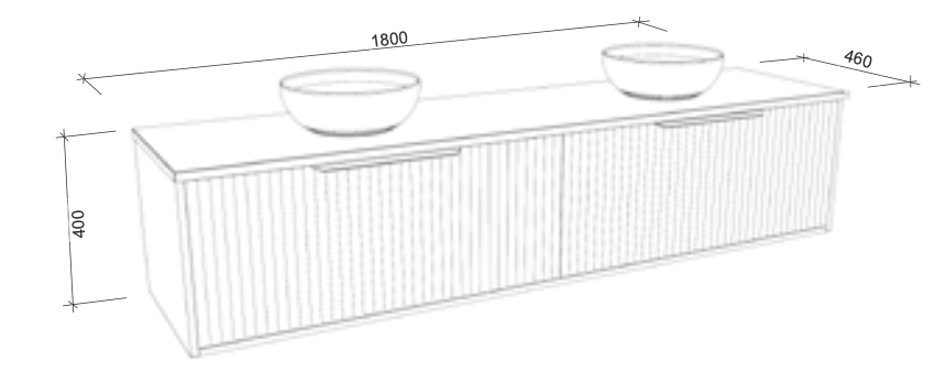 Timberline Elwood Dockland Wall Hung Vanity With Above Counter Basin