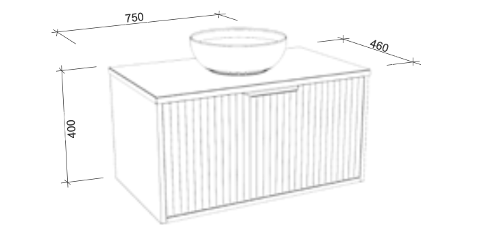 Timberline Elwood Apollo Wall Hung Vanity With Above Counter Basin