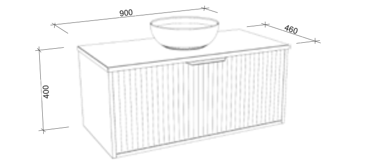 Timberline Elwood Dockland Wall Hung Vanity With Above Counter Basin